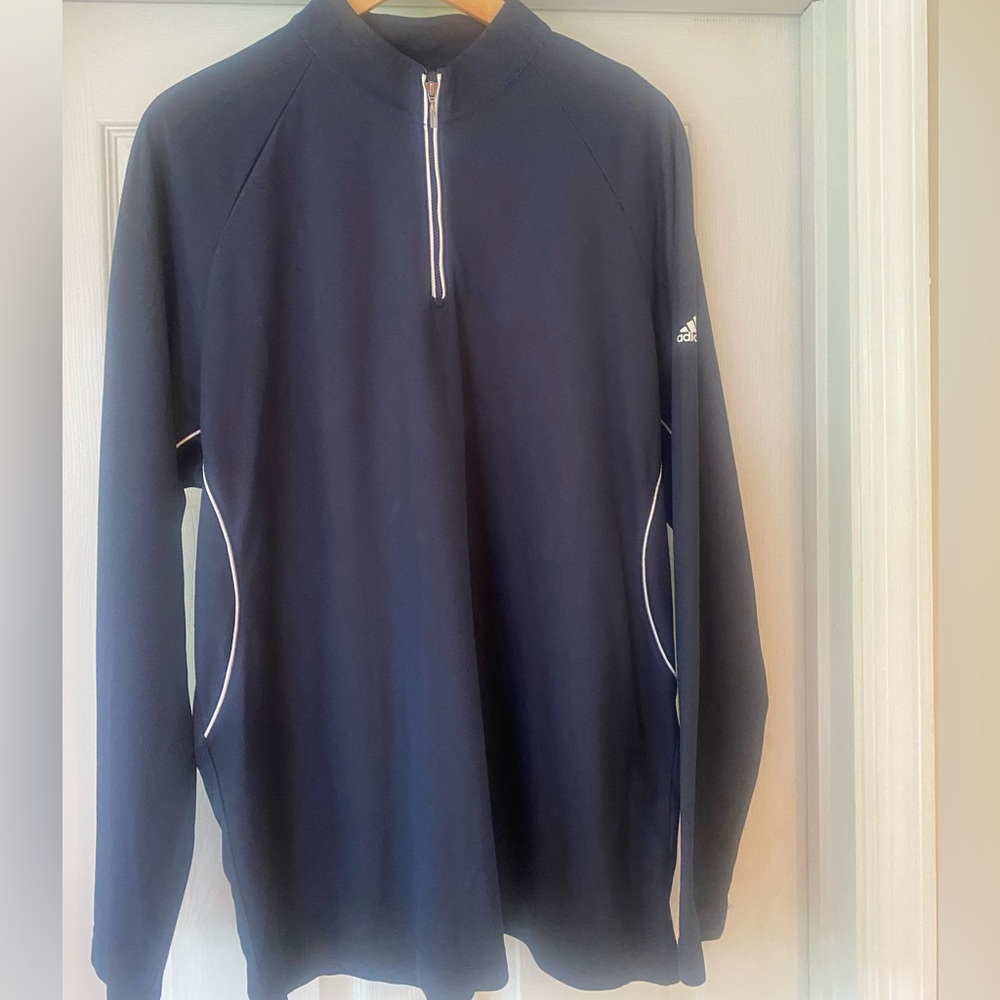 Adidas blue climalite Athletic Quarter Zip XL EUC